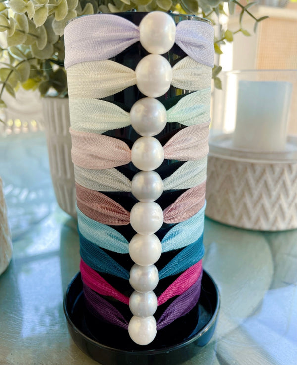 Silk and freshwater pearl hair tie / bracelet