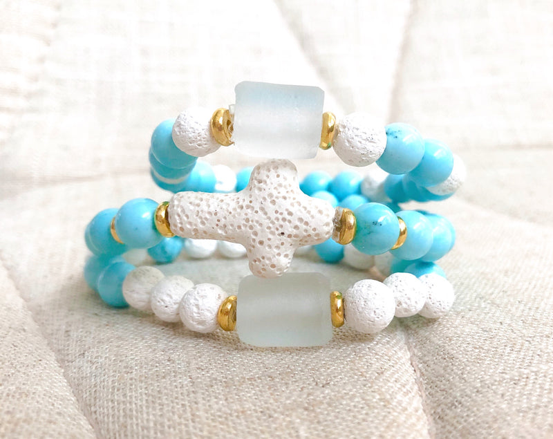 Summer Essential Oil Bracelet Stack