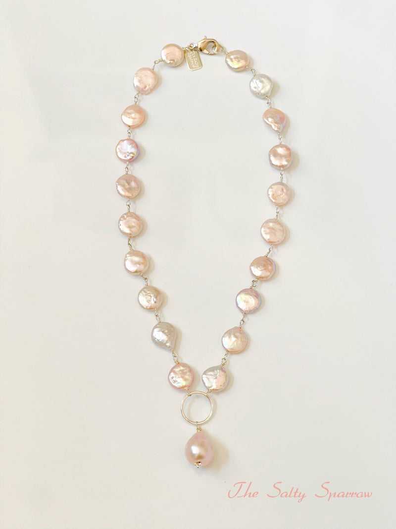 Blush Coin Pearl Necklace