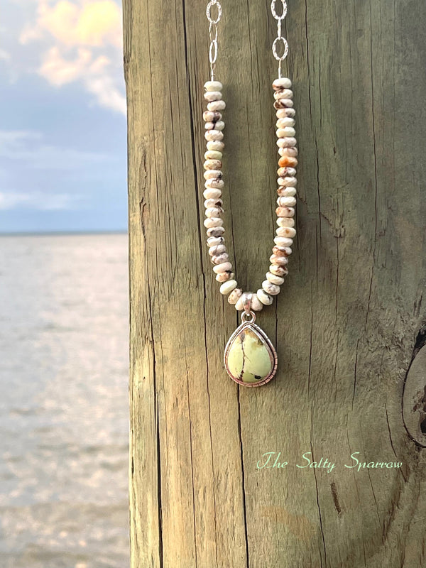 Mint Turquoise Stones & Chrysocolla Pendant