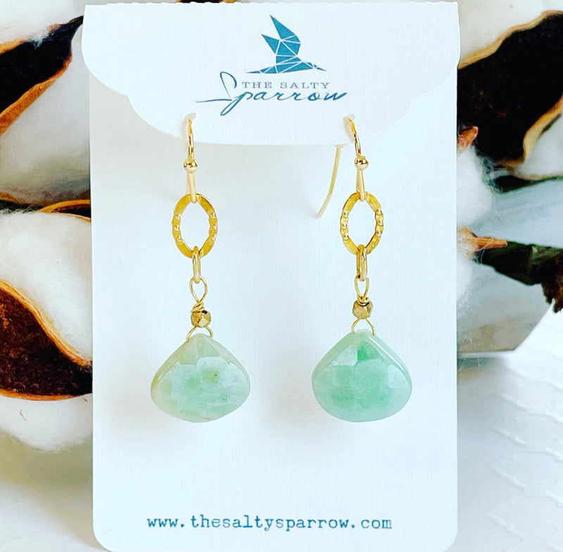 Russian Amazonite briolette earrings