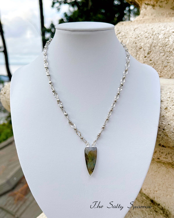 Faceted Labradorite Arrowhead Chain