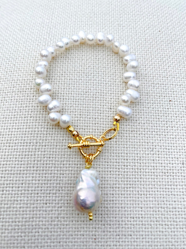 Serenity Pearl Bracelets with Pearl or Quartz Charm