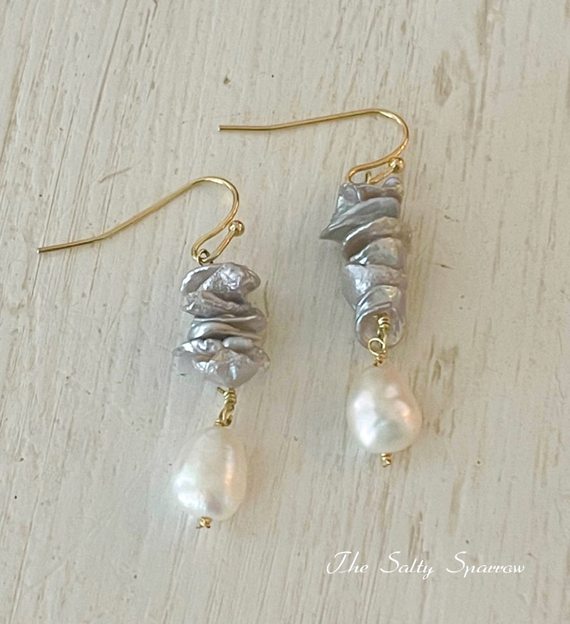 Silver Keishi Pearl Earrings