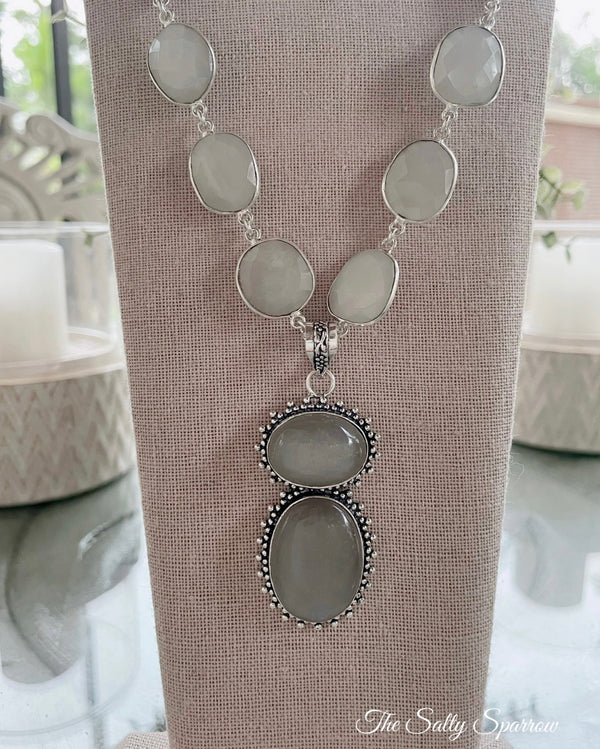 Bezel moonstone necklace