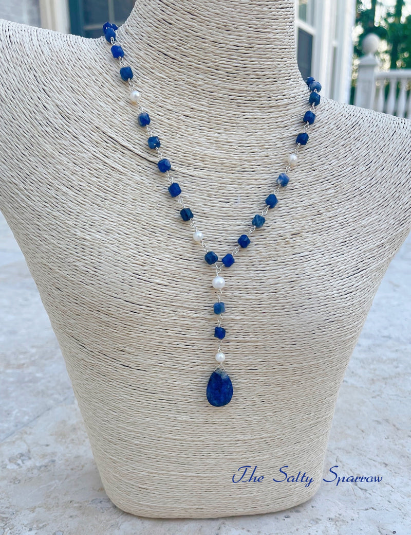 Sodalite & Pearls Necklace