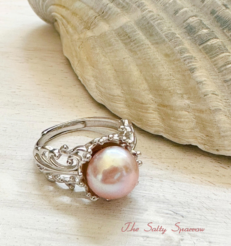Victorian Style Blush Pearl Ring