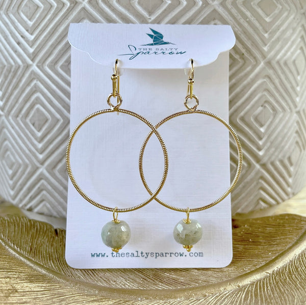 Aquamarine hoop earrings