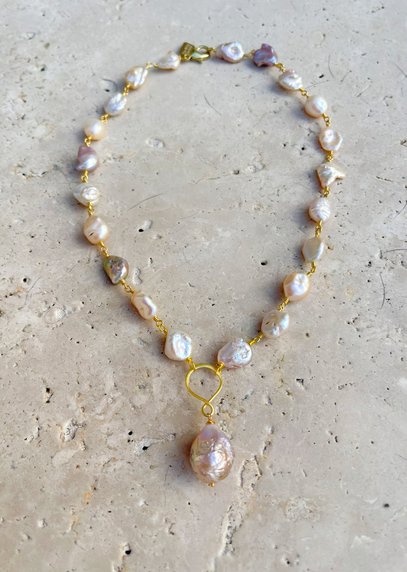 Multi Color Baroque Pearl Necklace