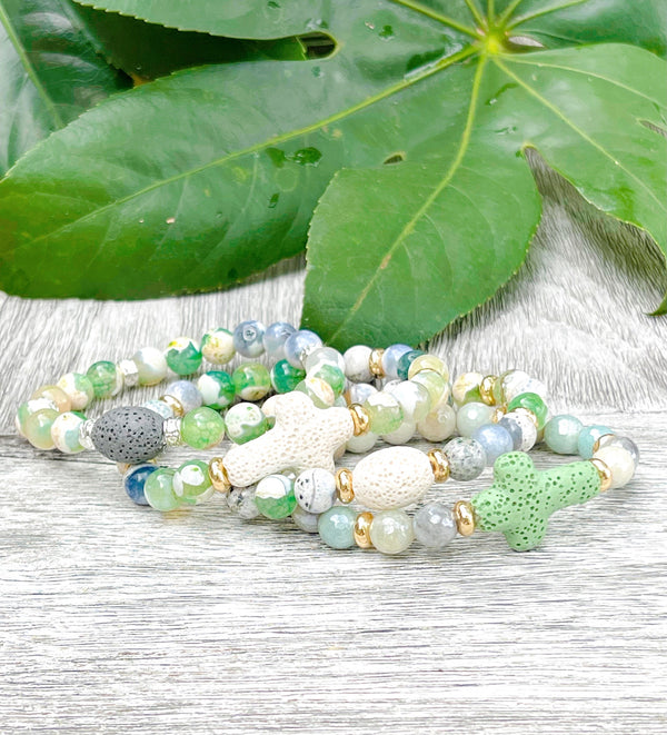 Summer Green Essential Oil Bracelet